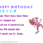 Funny Birthday Wishes For Sister Quotes Twitter